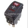 X5 Series (X5-264E4W-1ABD-7F)  heavy duty sealed rocker switch, multi circuit, various actuator, up to 20(8)a, 125/250v ac/16a dc 30v, automotive switch