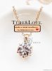 18K Rose Gold, branded Crystal Heart Arrow Necklace! LOVE