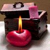 Candle open heart automation carrying a message inside
