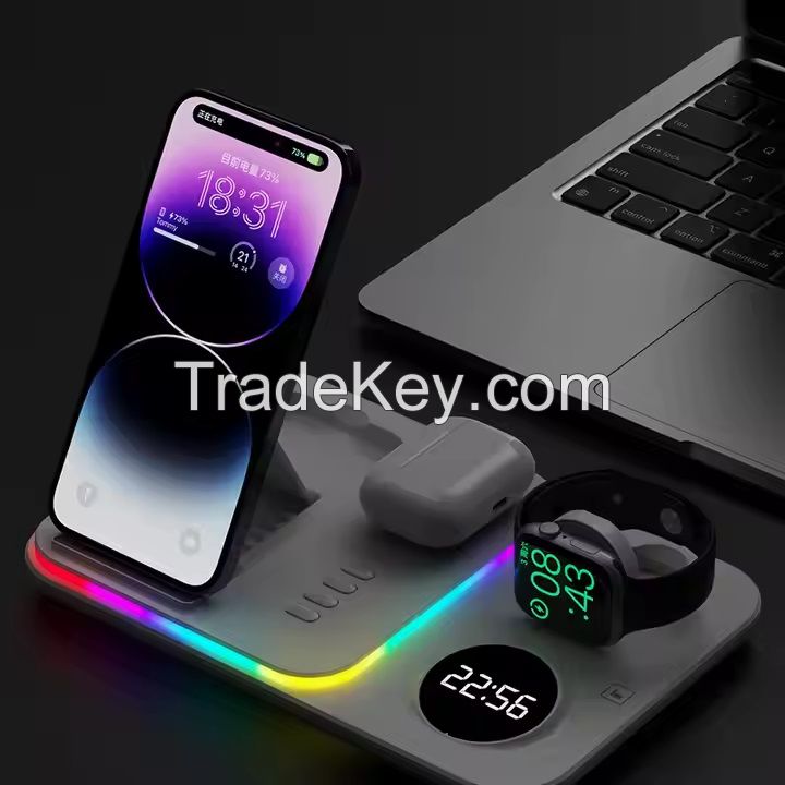Wholesale Electronics 15W Fast Wireless Charger 3 in 1 Travel Portable Foldable Magnetic Wireless Charging Station