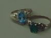 14k Sarpphire Skyblue ring 14K 12 diamonds with skyblue rock&10k Emera