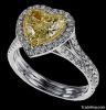2.51 ct. heart shape canary & white diamonds ring gold