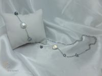 Ожерелье перлы Pna-022 с цепью стерлингового серебра