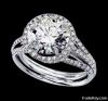 Round diamonds 3 row wedding ring 2.91 carat gold white