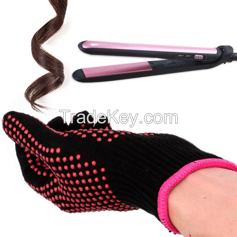 Factory Wholesale Hair Styling Heat Insulation Gloves PVC Bead-studded Curling and Straightening Heat Insulation Gloves