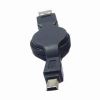 USB тип мужчина к кабелю миниого штыря USB 5 мыжскому Retractable с проводом PU в черноте