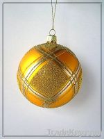 Золотистый шарик Кристмас стеклянный