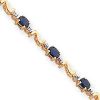 Yellow Gold 0.01CT Completed S-Link Diamond/Sapphire Bracelet