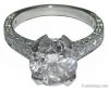 4.01 ct. round brilliant pave diamond ring White Gold