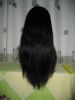 крышка средства париков шнурка светлых человеческих волос Remy индейца цвета yaki 1B# естественных черных полная