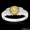 2.25 ct. yellow canary diamonds ring baguette cut ring