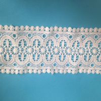 White Embroidered Guipure Chemical Lace