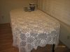 Crochet Floral Tablecloth 60"x90" Ecru