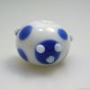 шарик lampwork стеклянный белый с голубыми многоточиями