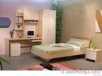 деревянный комплект кровати, шкаф, дрессер с зеркалом