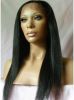 16" Silky Straight Black Full Lace Human Hair Wig