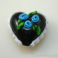 шарики сердца Валентайн Lampwork стеклянные