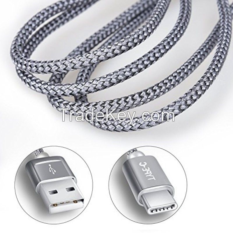  (2 Meter 6.6FT) Nylon Braided with Tie Strap USB A to USB C 3amp Fast Charging Cord Compatible with all Android & Typ-C Supported Mobile Phones Charging & Data Transfer Cable
