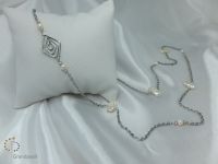 Ожерелье перлы Pna-010 с цепью стерлингового серебра