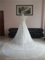 Зашнуруйте мантию платья венчания материнствя -плеча Neckline Тюль V Cathedal Bridal