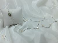 Ожерелье перлы Pna-045 с цепью стерлингового серебра