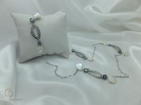 Ожерелье перлы Pna-091 с цепью стерлингового серебра
