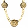 Gold Plated Medusa 3 Medallion Chain