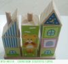 wooden toy--building block house