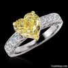 2 carat heart yellow canary diamond ring