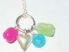 Genuine Gemstone Sterling Silver Heart Necklace