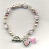 Genuine Rose Quartz breast Cancer Awareness bracelet