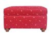 Golden Flower Red upholstered ottoman