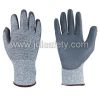 13 Gauge grey UHMWPE fiber gloves with grey PU coated on palm, Knitted