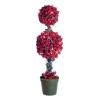 24" дерево Topiary шарика двойника ягоды клюквы Pre-Lit с ясными светами