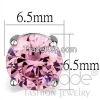 LO3952 Rhodium AAA Grade CZ Rose Pink Stud Earrings