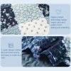 Reversible Boho Quilt Set Queen Size 3 Pieces Patchwork Blue All Season Bedspreads Ultra Soft Floral Coverlet Bedding Set