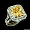 Yellow canary fancy diamonds ring 4.25 carat gold ring