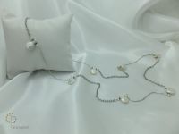 Ожерелье перлы Pna-077 с цепью стерлингового серебра