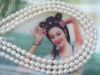 ожерелье перлы 7mm AA+ естественное белое пресноводное