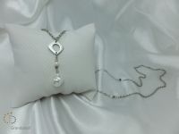 Ожерелье перлы Pna-015 с цепью стерлингового серебра