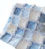 Blue and White Minky Dot Rag Quilt