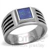 Must-have Stylish Stainless Steel Precious Stone Ring for Men