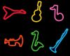 Music-- Shaped rubber bandz (Glow in dark)