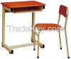 Cheap school furniture red single school desk and adjustable chair