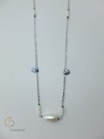 Ожерелье перлы Pna-027 с цепью стерлингового серебра