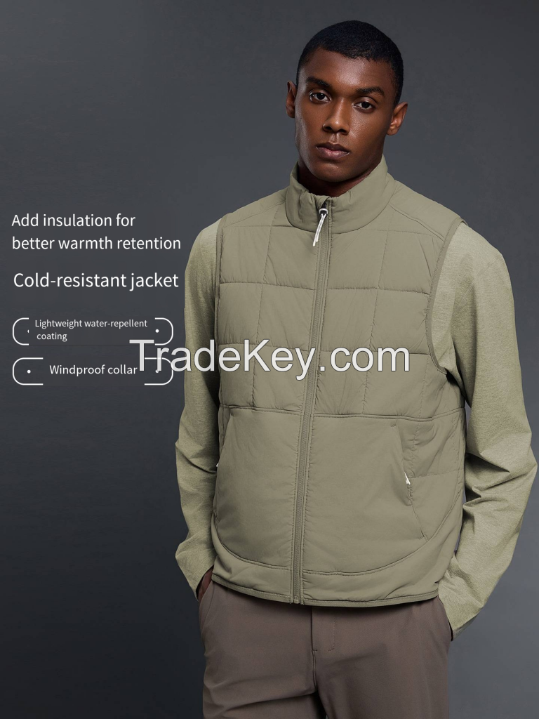 Men's Quilted Vest - Lightweight Stand Collar Gilet DMJ030