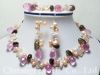 комплект ожерелья самоцвета перл 6*9mm розовый пресноводный