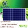 280 поликристаллических панелей солнечных батарей для солнечной системы