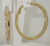 Gold 40 MM AB Crystal Hoop Earrings