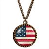 American Flag Necklace USA Pendant Jewelry